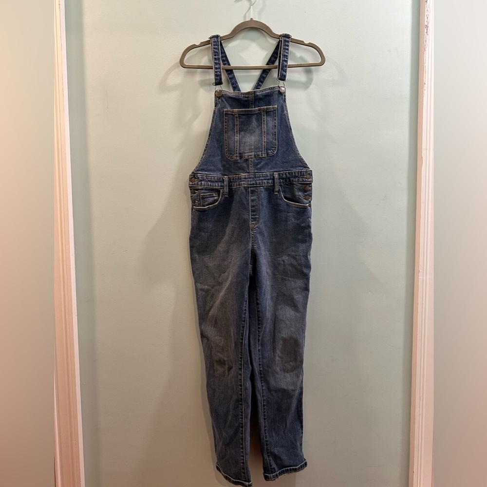 Awesome straight leg overalls. Perfect denim color!!